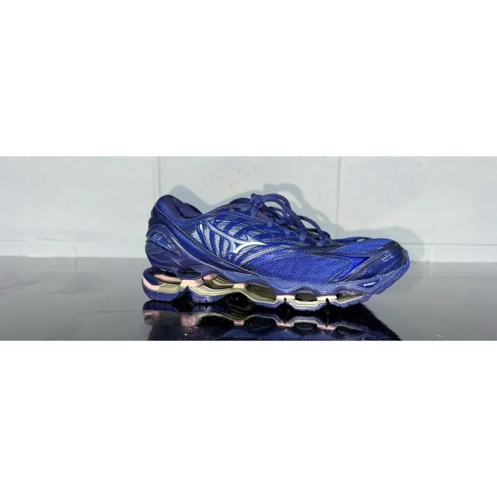 Mizuno Wave Prophecy 8 Womens Athletic Running Shoes Size 7 Navy Blue Pink